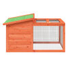 vidaXL Rabbit Hutch Brown, Green Solid Pine Wood, Plywood Rabbit Hutch