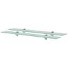 vidaXL Floating Shelf Set of 2 Clear Tempered safety glass 27.6 x 3.9 in