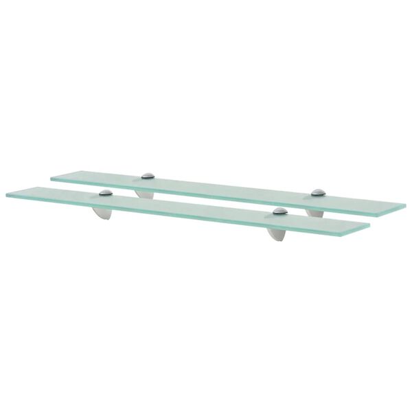 vidaXL Floating Shelf Set of 2 Clear Tempered safety glass 27.6 x 3.9 in
