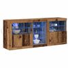 vidaXL LED Sideboard Old Wood 63.78 x 14.57 x 26.38 in Engineered Wood