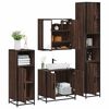 vidaXL Bathroom Furniture Set Brown Oak Engineered Wood, Metal Large