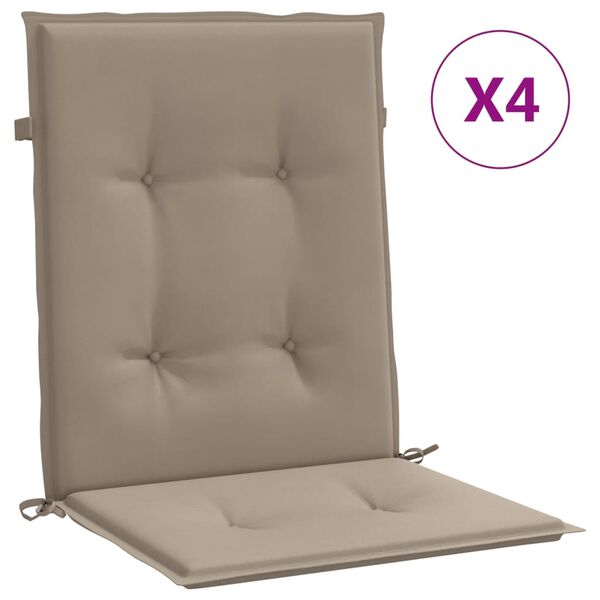 vidaXL Lowback Chair Cushion Set of 4 Taupe Oxford fabric (100% polyester)