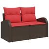 vidaXL Sofa Set with Cushion 10 pcs Brown Synthetic: Poly Rattan