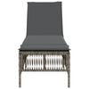 vidaXL Sun Lounger Grey PE Rattan 77.9 x 21.7 x 37.8 in