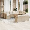 vidaXL Garden Sofa Set Beige PE rattan Large Modular Garden Sofa Set