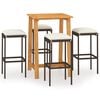 vidaXL Garden Bar Set Brown Solid Acacia wood Medium Removable Covers