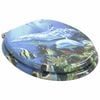 vidaXL WC Toilet Seats 2 pcs with Soft Close Lids MDF Dolphins Design (2x143930)