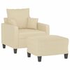 vidaXL Sofa Chair with Footstool Cream 23.6" Fabric