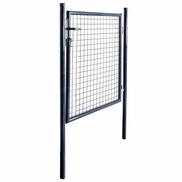 vidaXL Mesh Garden Gate Galvanised Steel 39.4x39.4" Grey