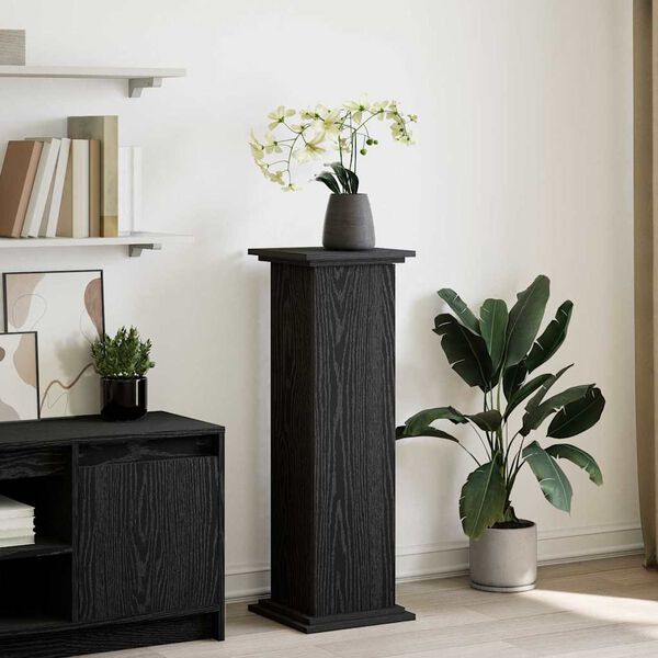 vidaXL Display Stand Black Oak 31 x 30 x 90 cm Engineered wood