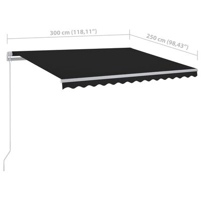 vidaXL Automatic Retractable Awning with Posts 9.8'x8.2' Anthracite