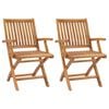 vidaXL Garden Chair Set of 2 Teak