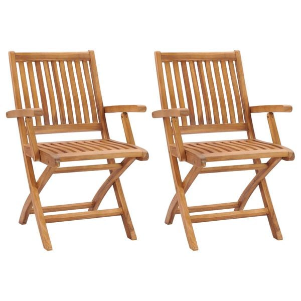 vidaXL Garden Chair Set of 2 Teak