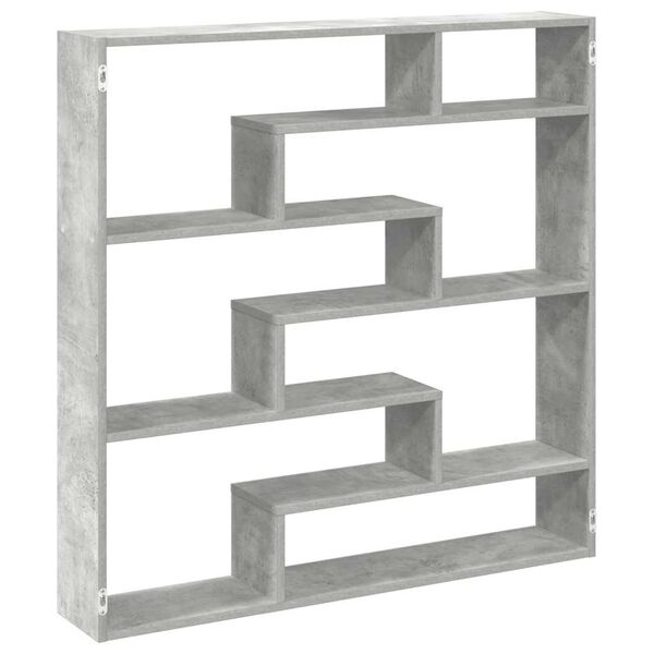 vidaXL Wall Cube Shelf Concrete Grey Engineered Wood Large