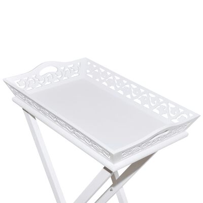 vidaXL Side Table with Tray White