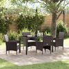vidaXL Garden Dining Set with Cushion 5 pcs Brown Poly Rattan