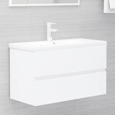 vidaXL 2 Piece Bathroom Furniture Set White Chipboard