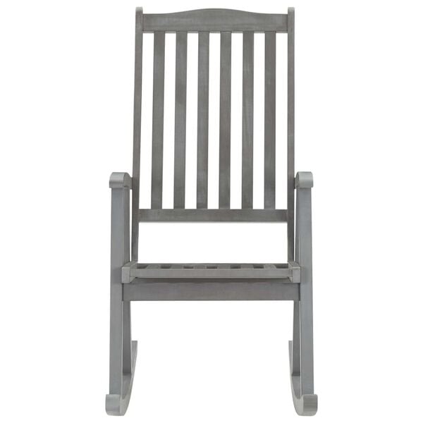 vidaXL Rocking Chair Grey Solid acacia wood, 100% polyester Medium