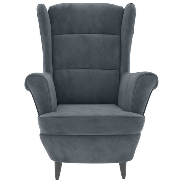 vidaXL Armchair Dark Grey Velvet (100% polyester), plywood Medium
