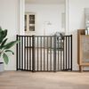 vidaXL Dog Gate Set of 3 Black Solid fir wood 59.1 in long