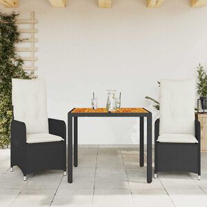 vidaXL Bistro Set Black and Cream White