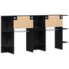 vidaXL Hallway Cabinet 2 pcs Black Oak 38.39 x 14.57 x 38.98 in