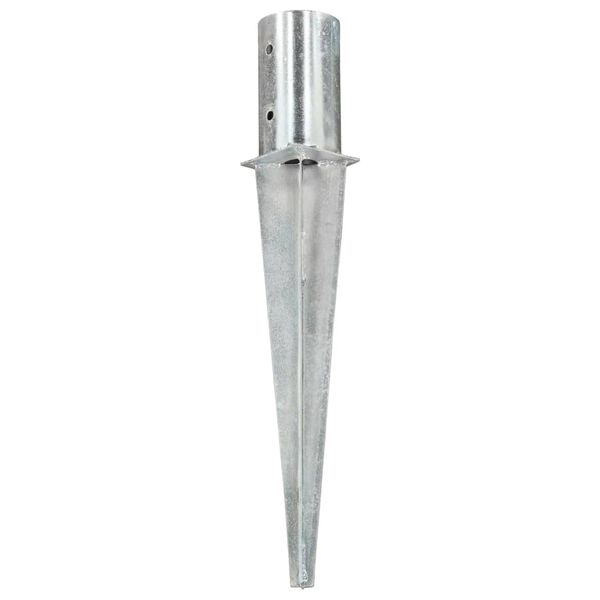 vidaXL Ground Spikes 2 pcs Silver 3.1x24.0" Galvanised Steel