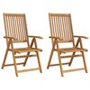 vidaXL Dining Chair Set of 2 Natural Brown Solid Acacia wood Standard
