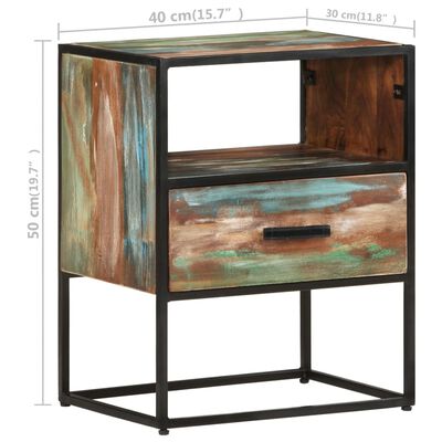 vidaXL Bed Cabinet 15.7"x11.8"x19.7" Solid Reclaimed Wood