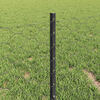 vidaXL Fence with Post Grey 1.31 x 164.04 ft Steel and PVC
