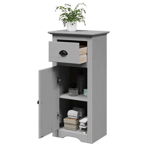 vidaXL Bathroom Cabinet Gray Solid pine wood, Engineered wood, Metal