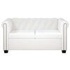 vidaXL Sofa White PVC 2-seater and 3-seater set Classic/Traditional