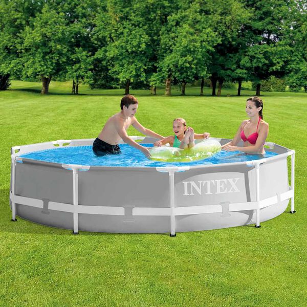 INTEX Swimming Pool Grey Steel Frame, PVC, Polyester 120.1 x 29.9 in
