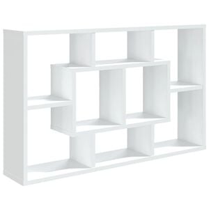 vidaXL Wall Shelf White Engineered wood Medium Wall Shelf Rectangular