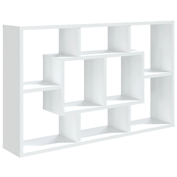 vidaXL Wall Shelf White Engineered wood Medium Wall Shelf Rectangular
