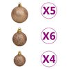 vidaXL Artificial Pre-lit Christmas Tree with Ball Set Gold 59.1" PET