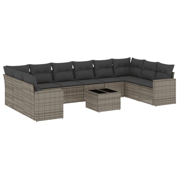 vidaXL Garden Sofa Set Grey, Dark Grey