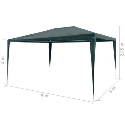 vidaXL Party Tent PE Green 9'10"x13'1"