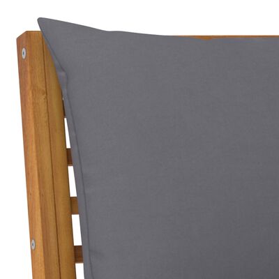 vidaXL Sectional Middle Sofa with Dark Gray Cushion Solid Acacia Wood