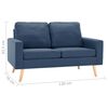 vidaXL Sofa Blue 100% Polyester fabric, solid pine wood, rubberwood