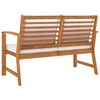 vidaXL Garden Bench Natural wood, Cream Solid Acacia wood, 100% polyester