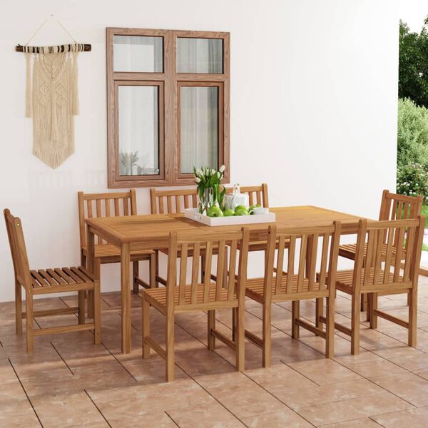 vidaXL Garden Dining Set Warm Brown Solid Teak Wood Large Durable