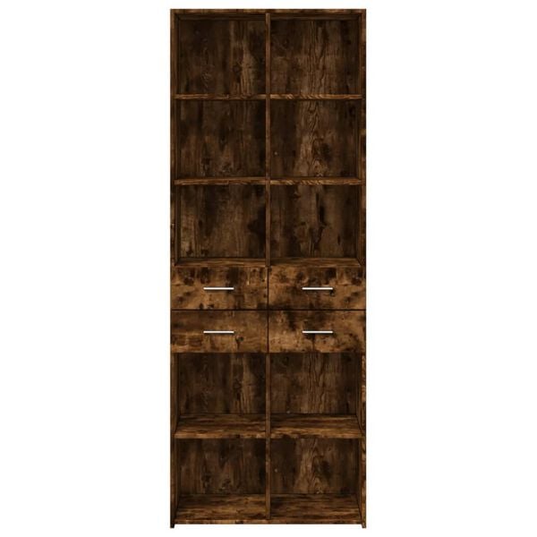 vidaXL Highboard Smoked Oak Engineered Wood Tall Highboard Rectangular