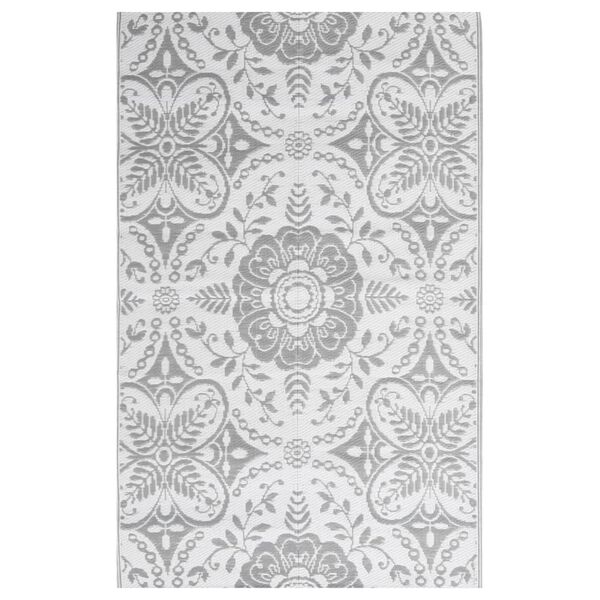 vidaXL Outdoor Rug Light Grey Polypropylene (PP) 55.1 in x 78.7 in