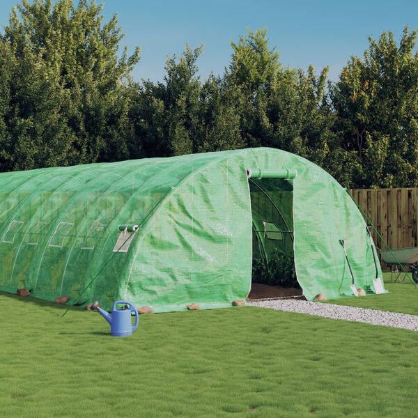 vidaXL Greenhouse Green Polyethylene Large Greenhouse Rectangular