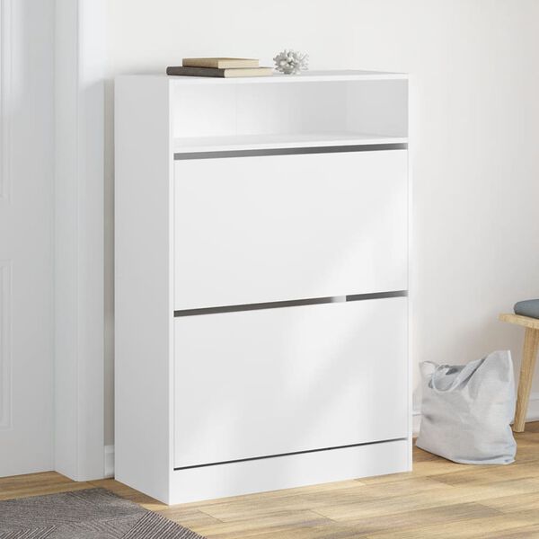 vidaXL Shoe Cabinet White Engineered wood Tall Shoe Cabinet