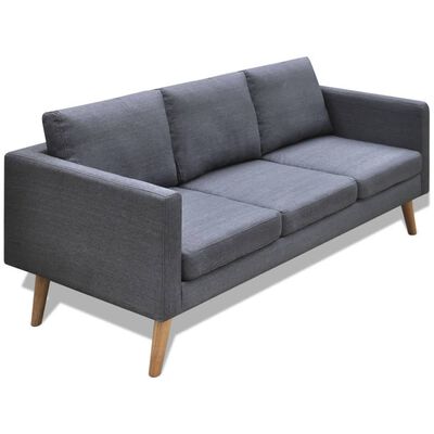 vidaXL 3-seater Sofa Fabric Dark Gray