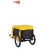 vidaXL Pet Bike Trailer Yellow and Black Oxford Fabric, Iron, PVC Small