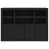 vidaXL Sideboard Set of 3 Black Engineered wood, glass Standard