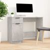 vidaXL Desk Concrete Gray Engineered Wood Medium Desk Rectangular